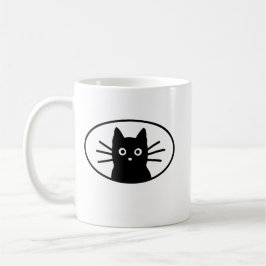かわいい黒猫の顔 ミニマリスト | かわいい猫 コーヒーマグカップ
