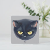 かわいい黒猫の顔 招待状 (スタンド正面)