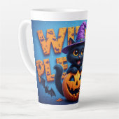 かわいい黒猫の魔女のかぼちゃのハロウィン 🐈⬛ カフェラテマグ (左アングル)