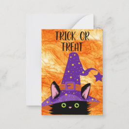かわいい黒猫の魔女の帽子 ハロウィン教室    ノートカード
