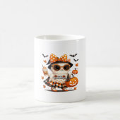 かわいい黒猫の魔女帽子 � かわいいハロウィンA コーヒーマグカップ (中央)