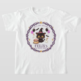 かわいい黒猫の魔法使い 1歳の誕生日 Tシャツ