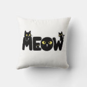 かわいい黒猫の鳴き声Tシャツ クッション (裏面)