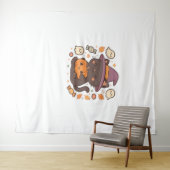 かわいい黒猫ウィッチハット – かわいいハロウィーンA タペストリー (インサイチュ(横))