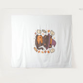 かわいい黒猫ウィッチハット – かわいいハロウィーンA タペストリー (正面(横))