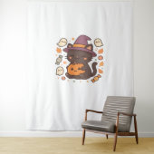 かわいい黒猫ウィッチハット – かわいいハロウィーンA タペストリー (インサイチュ)