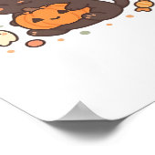 かわいい黒猫ウィッチハット – かわいいハロウィーンA ポスター (角)