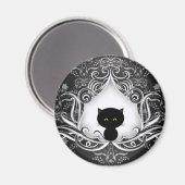 かわいい黒猫オンダマスク マグネット (正面/裏面)