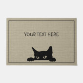 かわいい黒猫カスタムのハロウィーンフォーマット ドアマット (正面)