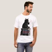かわいい黒猫コーヒー本Tシャツ Tシャツ (正面フル)