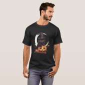 かわいい黒猫ジャックオーランタン・パンプキン・満月 Tシャツ (正面フル)
