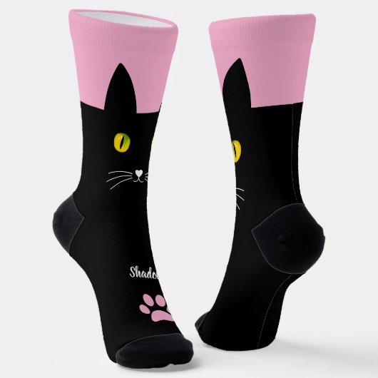 かわいい黒猫ソックス、猫好きへのギフト ソックス (傾斜あり)