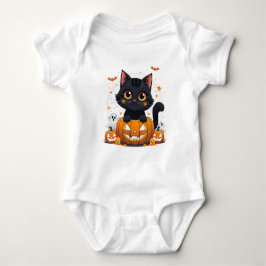 かわいい黒猫ハロウィンかわいい ベビーボディスーツ
