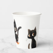 かわいい黒猫ハロウィンのトリックまたは治療 紙コップ (裏面)