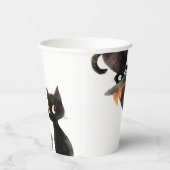 かわいい黒猫ハロウィンのトリックまたは治療 紙コップ (右)