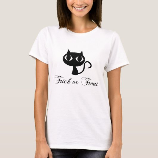 かわいい黒猫ハロウィンシャツ Tシャツ (正面)