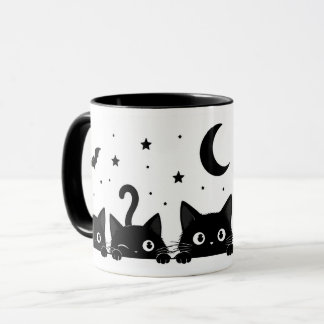 かわいい黒猫ハロウィンマグカップ マグカップ