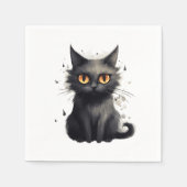 かわいい黒猫ハロウィン スタンダードカクテルナプキン (正面)