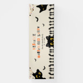 かわいい黒猫ハロウィン 横断幕 (縦)