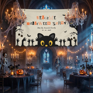 かわいい黒猫ハロウィン 横断幕