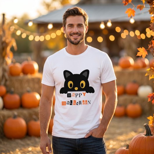 かわいい黒猫ハロウィン Tシャツ