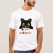 かわいい黒猫ハロウィン Tシャツ (正面)