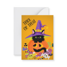 かわいい黒猫ハロウィーンのカボチャのちょうちんハットトリックトリートメント