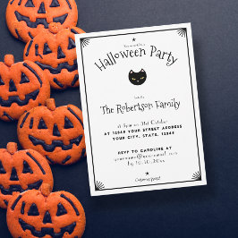 かわいい黒猫ハロウィーン招待状 招待状