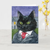 かわいい黒猫ハロウィーン、大事な行事カード カード (黄色い花)