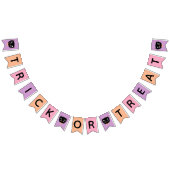 かわいい黒猫パステルハロウィントリックまたはトリート バンティングフラッグ (全)