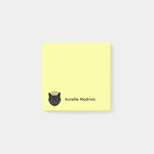 かわいい黒猫パーソナライズデザイン ポストイット (正面)