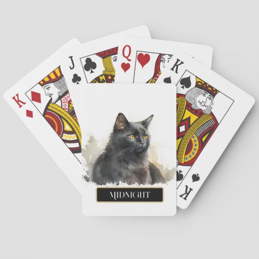 かわいい黒猫パーソナライズ トランプ (裏面)