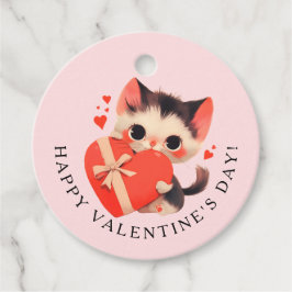 かわいい黒猫ビンテージ猫バレンタインデー フェイバータグ