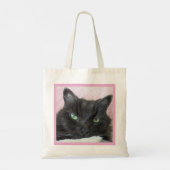 かわいい黒猫ピンクの毛布の写真愛猫 トートバッグ (裏面)