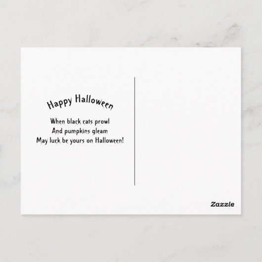 かわいい黒猫フクロウのムーングラフィックハロウィーン ポストカード (裏面)