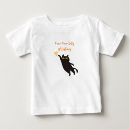 かわいい黒猫ベイビーTシャツ ベビーTシャツ