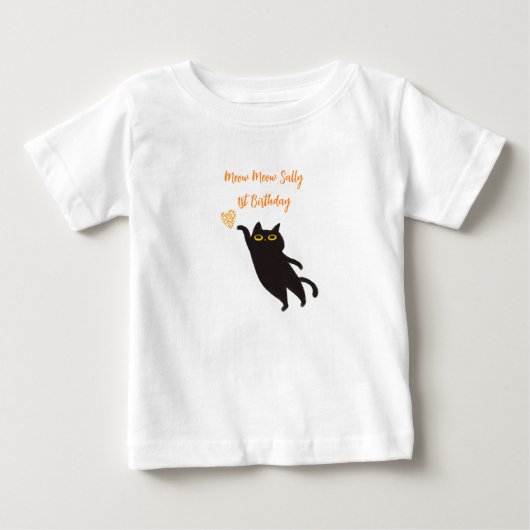 かわいい黒猫ベイビーTシャツ ベビーTシャツ (正面)