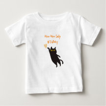 かわいい黒猫ベビーTシャツ