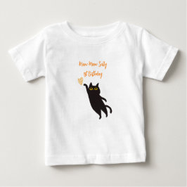 かわいい黒猫ベビーTシャツ ベビーTシャツ