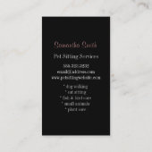 かわいい黒猫ペット着席のサービス業カード 名刺 (裏面)