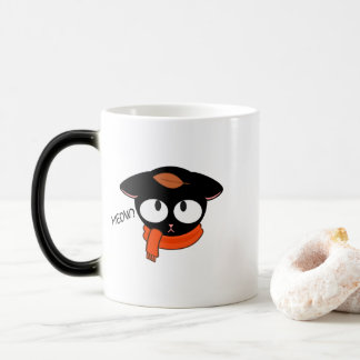 ✨かわいい黒猫マグカップ – 秋の落ち葉コーヒー✨ モーフィングマグカップ