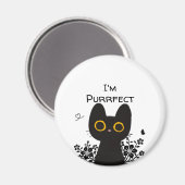 かわいい黒猫マグネットを目指す マグネット (正面/裏面)