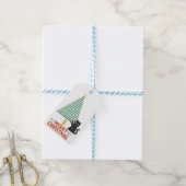 かわいい黒猫メリークリスマスツリーホリデー ギフトタグ (より糸付き)