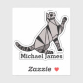 かわいい黒猫モダン動物の名前 シール (シート)