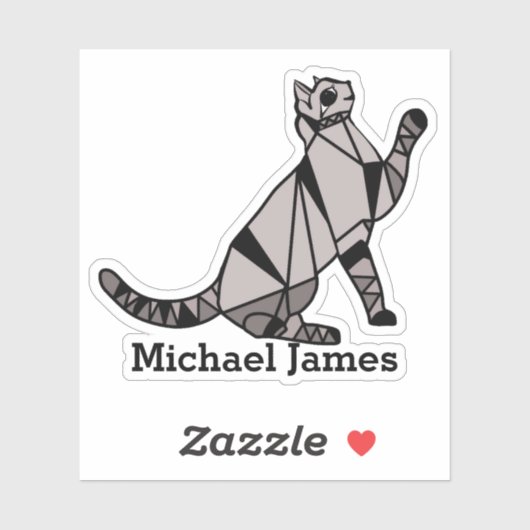 かわいい黒猫モダン動物の名前 シール (シート)