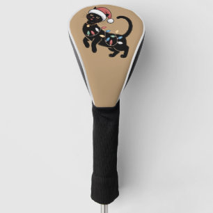 かわいい黒猫ラバー クリスマスママ ギフト ホリデーシーズン ゴルフヘッドカバー