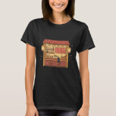 かわいい黒猫ラーメン屋の桜の花のアート Tシャツ (正面)