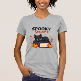 かわいい黒猫不気味季節ハロウィン Tシャツ