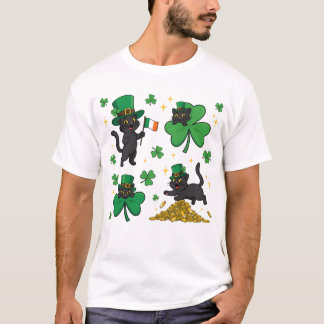 かわいい黒猫聖パトリックの日2026 Tシャツ