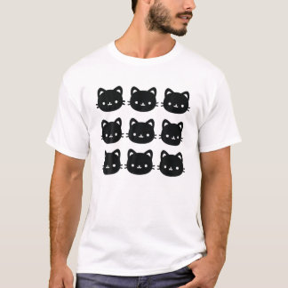 かわいい黒猫顔子猫愛猫ママまたはパパギ Tシャツ